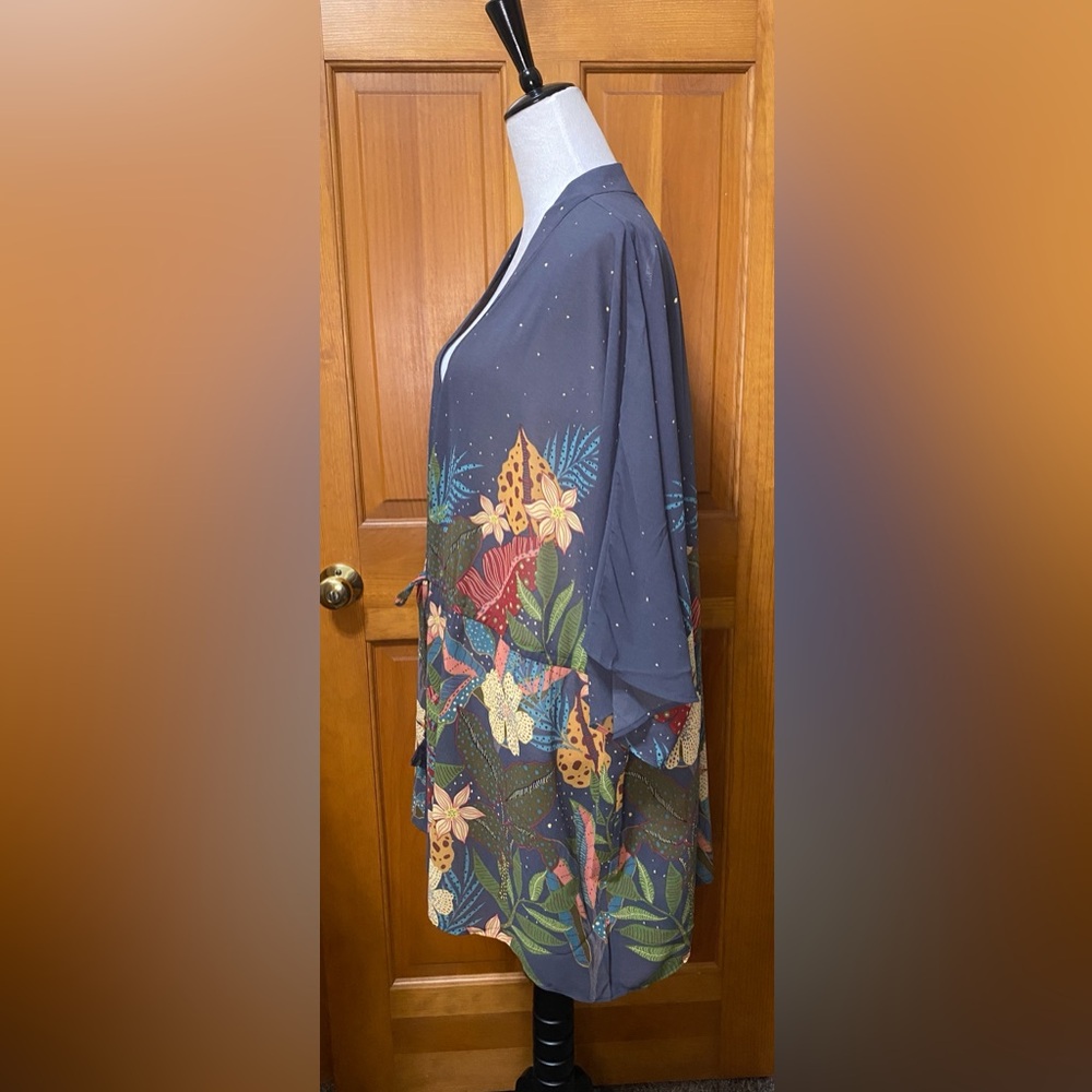 NWT Plus Size  DR2 Daniel Rain Floral Open Wrap - Picture 5 of 7
